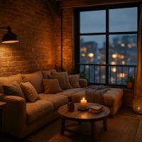 Coin détente en mezzanine style indus doux