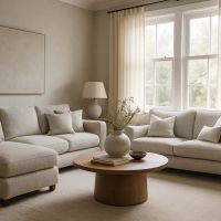 Salon gris et blanc : ambiance cocooning