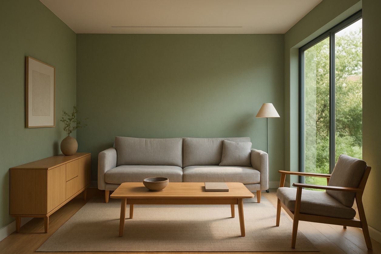 Salon contemporain : osez le vert sauge